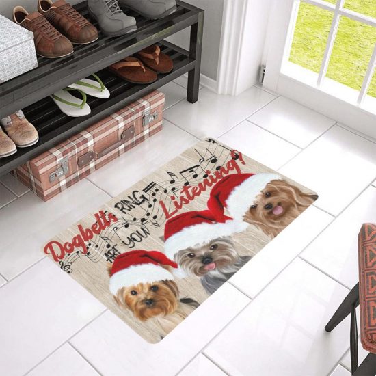 Dogbells Ring Are You Listening Yorkshire Terrier Lover Doormat Welcome Mat