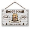 Doggy Diner - Dog Lover Gift - Personalized Custom Wood Rectangle Sign