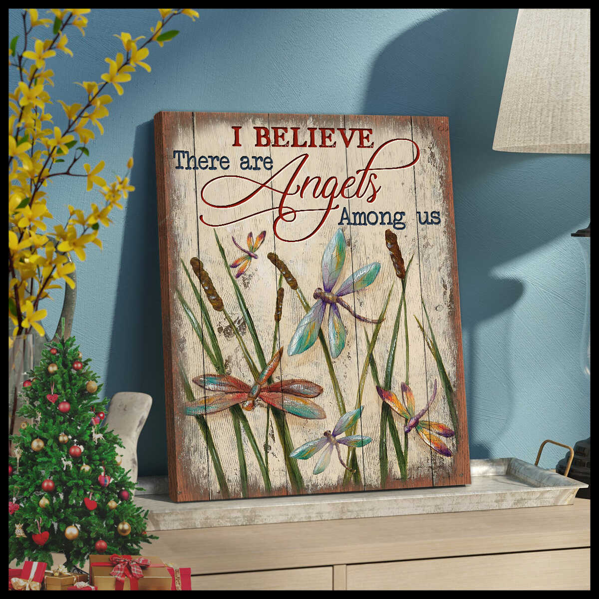 Dragonfly There Are Angels Among Us Canvas Prints Wall Art Decor