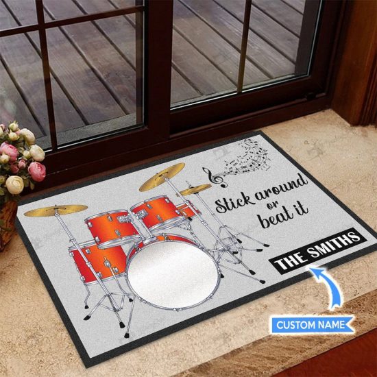 Drumming Personalized Custom Name Doormat Welcome Mat