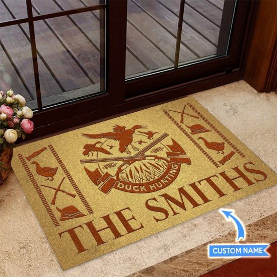 Duck Hunting Personalized Custom Name Doormat Welcome Mat