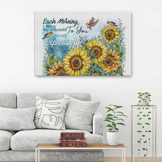 Each Morning I Bring My Requests To You Psalm 5:3 Canvas Wall Art