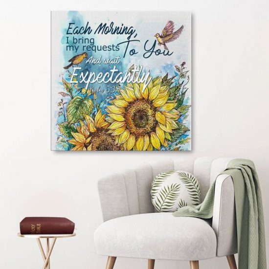 Each Morning I Bring My Requests To You Psalm 5:3 Canvas Wall Art