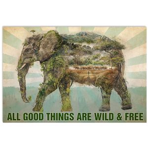 Elephant All Good Things Canvas Prints Wall Art Decor, Gift For Elephant Lovers, Elephant Wall Art