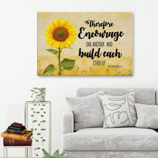 Encourage One Another And Build Each Other Up Canvas Wall Art