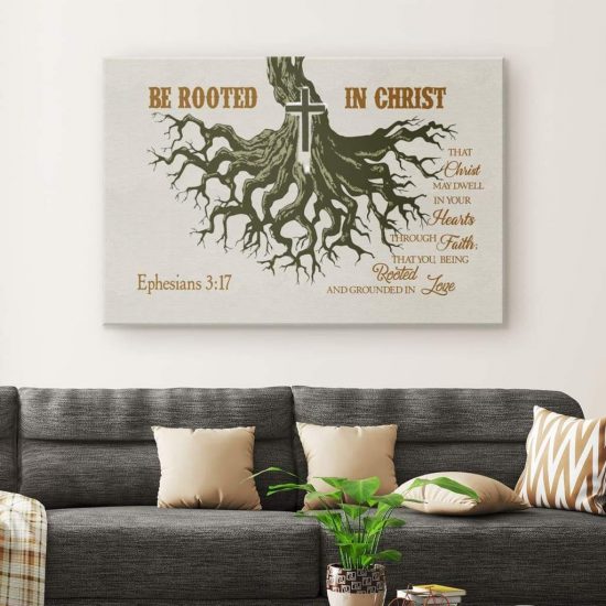 Ephesians 317 Rooted In Christ Wall Art Canvas Bible Verse Wall Art 1