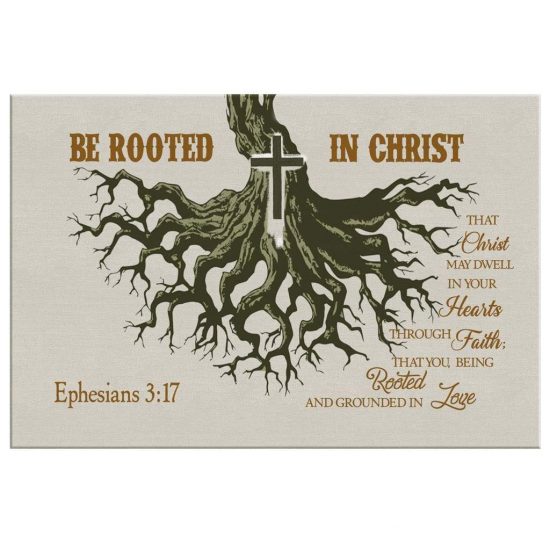 Ephesians 317 Rooted In Christ Wall Art Canvas Bible Verse Wall Art 2