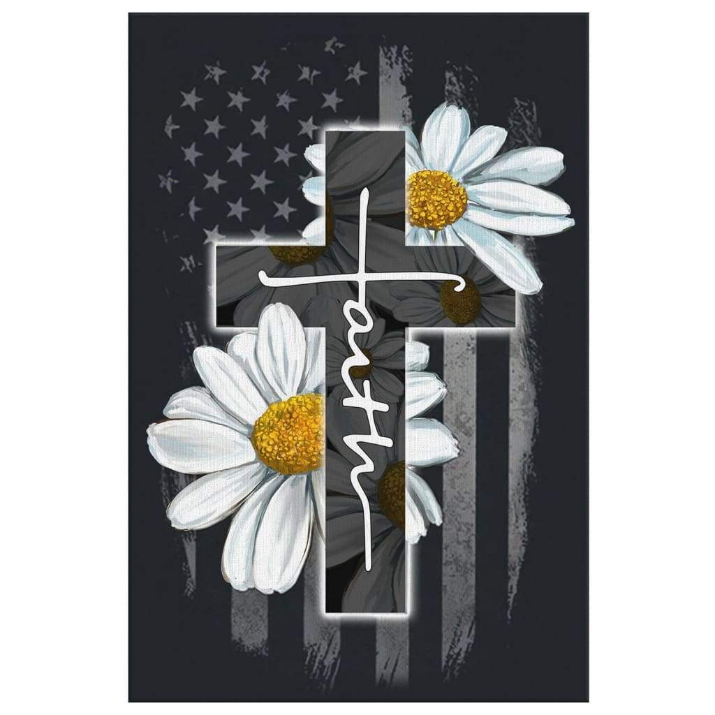Faith-Cross-Daisy-Canvas-Wall-Art-2 Faith Cross Daisy Canvas Wall Art 2