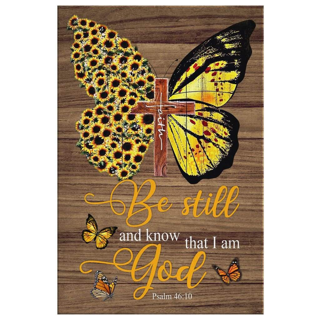 Faith-Cross-Sunflower-Butterfly-Be-Still-Psalm-4610-Wall-Art-Canvas-2 Faith Cross Sunflower Butterfly Be Still Psalm 4610 Wall Art Canvas 2