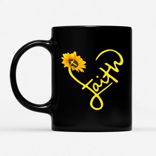 Faith Cross Sunflower Coffee Mug 1