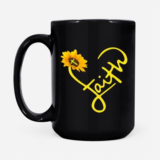 Faith Cross Sunflower Coffee Mug 2