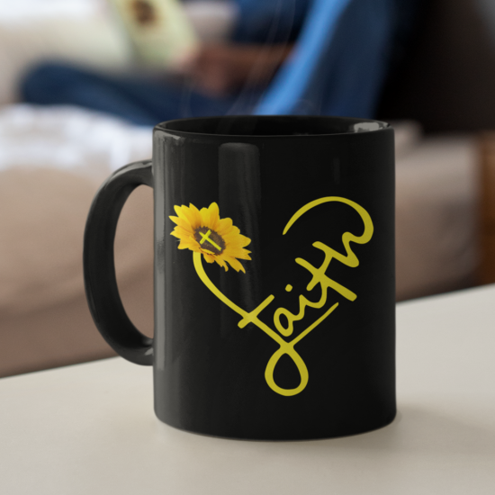 Faith Cross Sunflower Coffee Mug