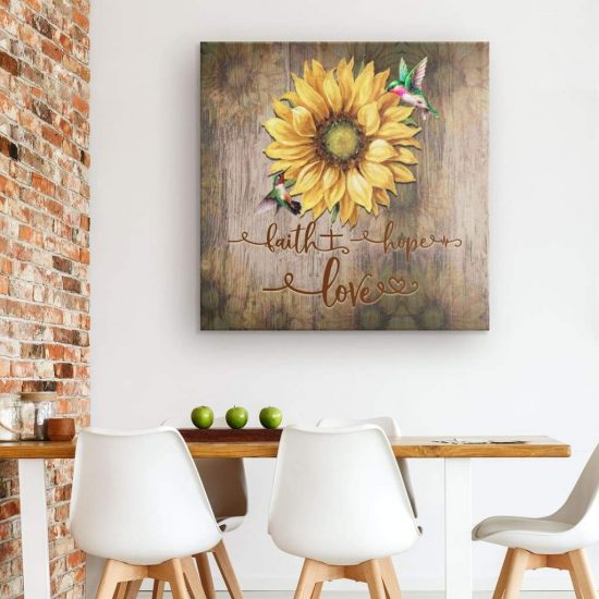 Faith Hope Love Sunflowers Canvas Wall Art 1 1