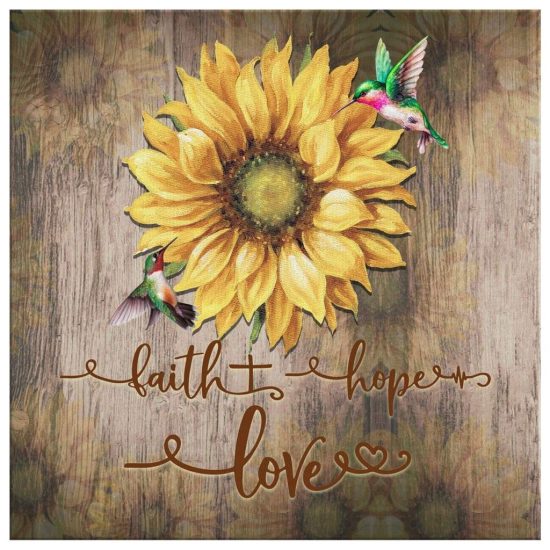 Faith Hope Love Sunflowers Canvas Wall Art 2 1