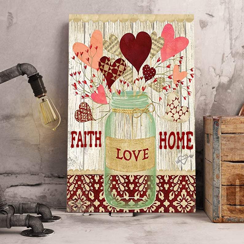 Faith-Love-Home-Wall-Art-Canvas-Rustic-Farmhouse-Wall-Decor-Wood-Wall-Art-Family-Love-Canvas Faith Love Home Wall Art Canvas