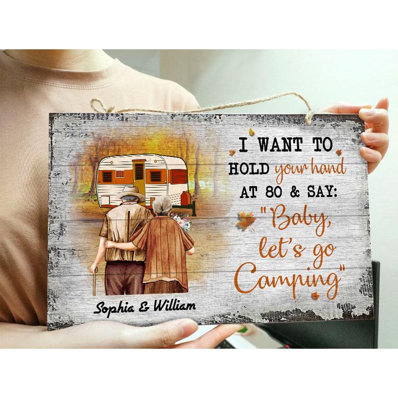 Fall-Camping-Old-Couple-Hold-Your-Hand-At-80-Personalized-Custom-Wood-Rectangle-Sign-2 Fall Camping Old Couple Hold Your Hand At 80 Personalized Custom Wood Rectangle Sign 2