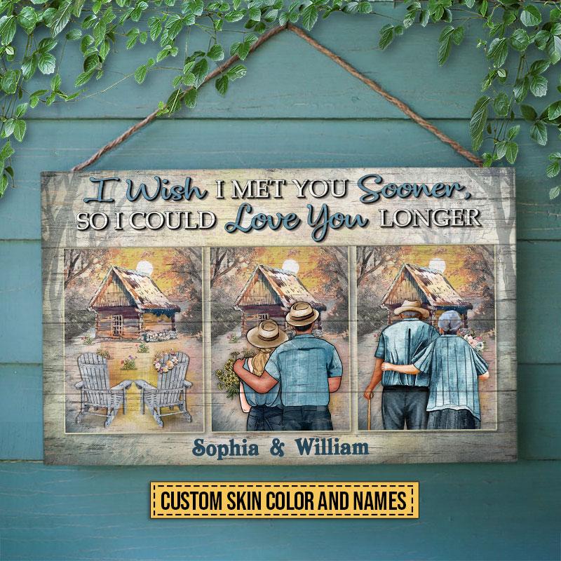 Family-Couple-I-Wish-I-Met-You-Sooner-Custom-Wood-Rectangle-Sign-3 Family Couple I Wish I Met You Sooner Custom Wood Rectangle Sign 3
