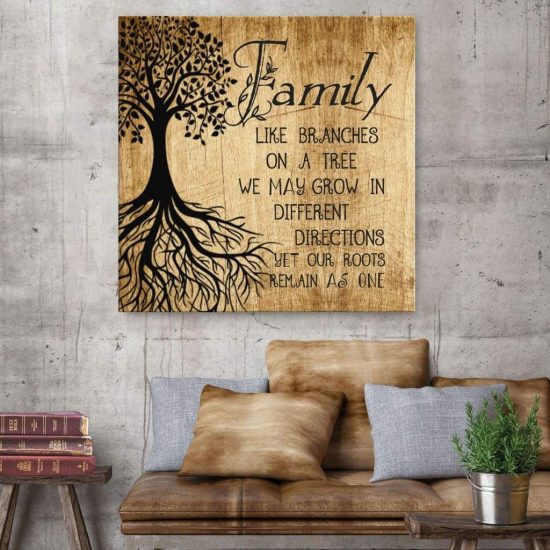 Family Like Branches On A Tree Canvas Wall Art - Christian Wall Art