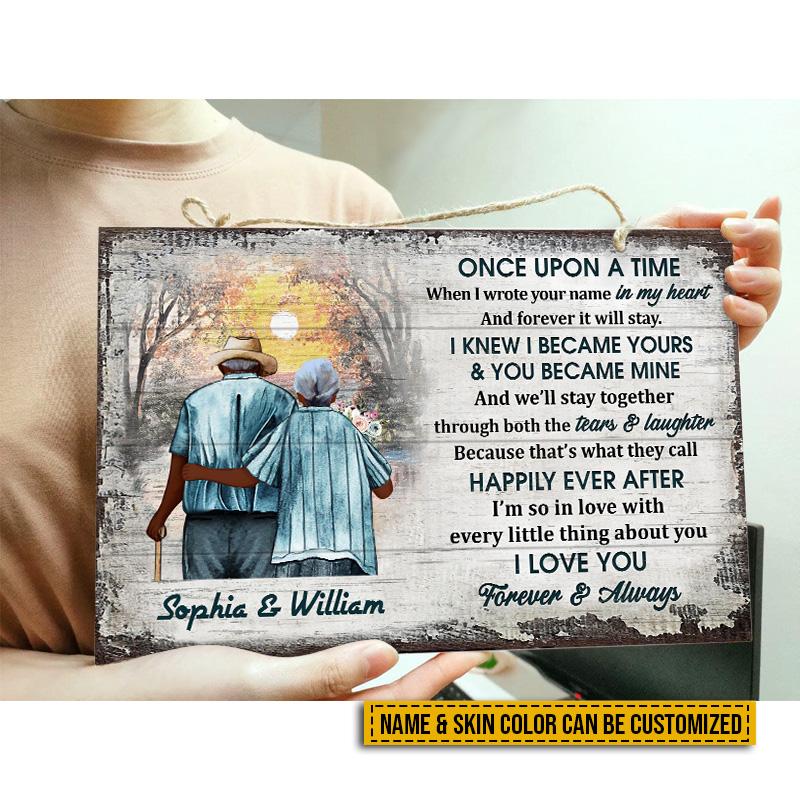 Family Old Couple Husband Wife Once Upon A Time Skin Custom Wood ...