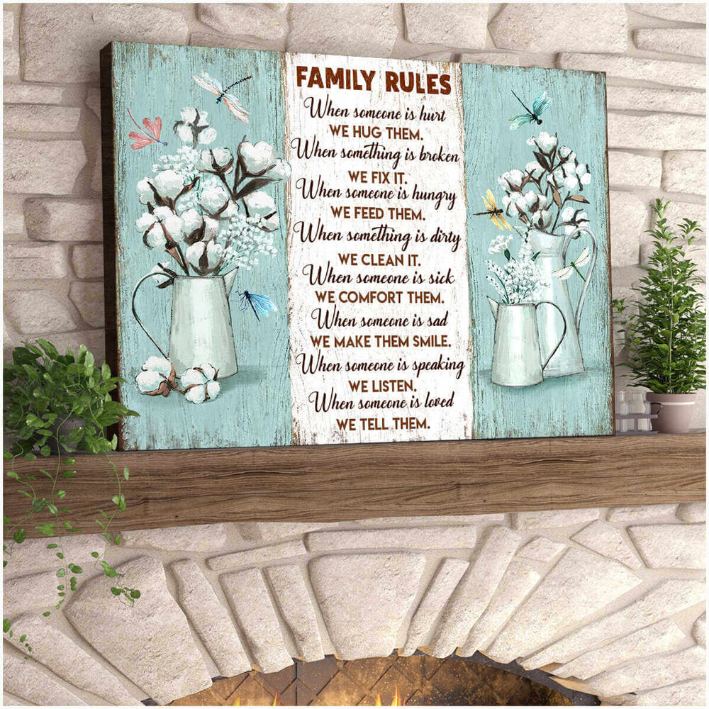 Family-Rules-Dragonfly-Canvas-Wall-Art-1 Family Rules Dragonfly Canvas Wall Art 1