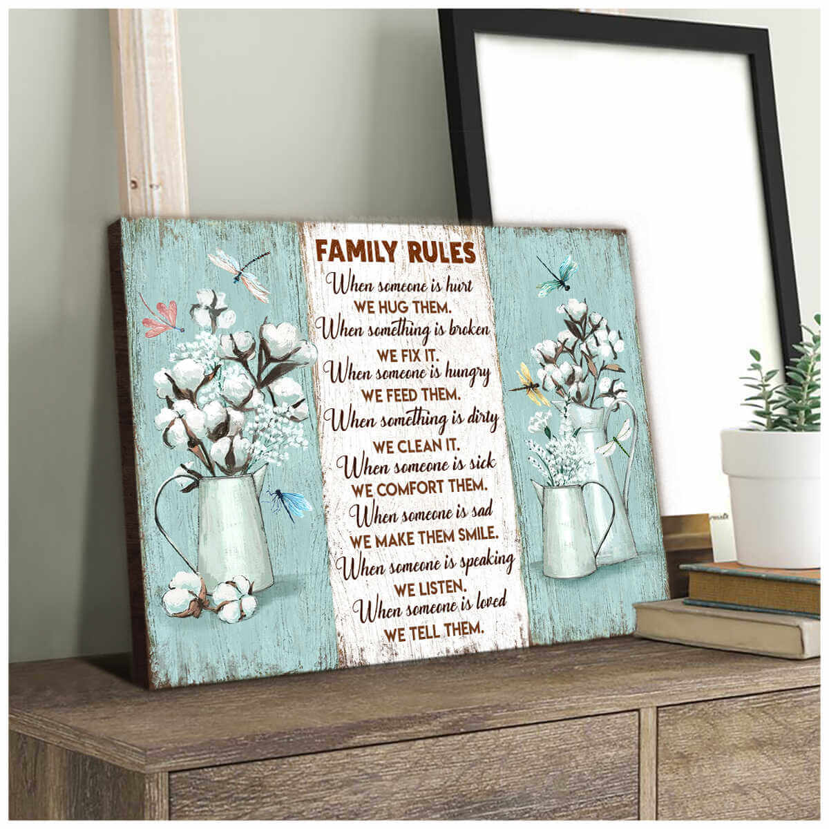 Family-Rules-Dragonfly-Canvas-Wall-Art-2 Family Rules Dragonfly Canvas Wall Art 2