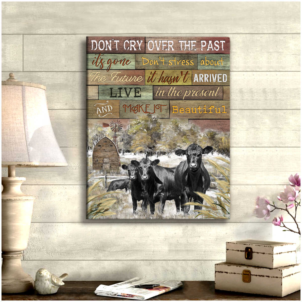 Farm-Angus-Cows-DonT-Cry-Over-The-Past-Canvas-Prints-Wall-Art-Decor-2 Farm Angus Cows DonT Cry Over The Past Canvas Prints Wall Art Decor 2