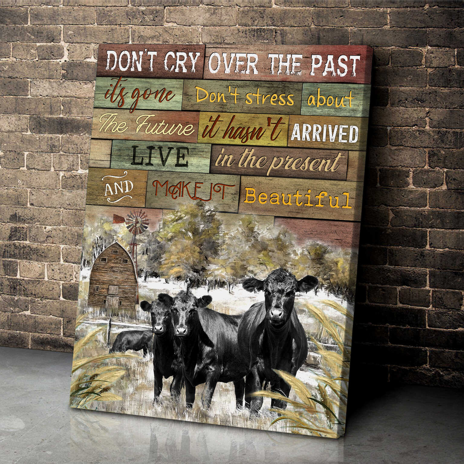 Farm-Angus-Cows-DonT-Cry-Over-The-Past-Canvas-Prints-Wall-Art-Decor-3 Farm Angus Cows DonT Cry Over The Past Canvas Prints Wall Art Decor 3