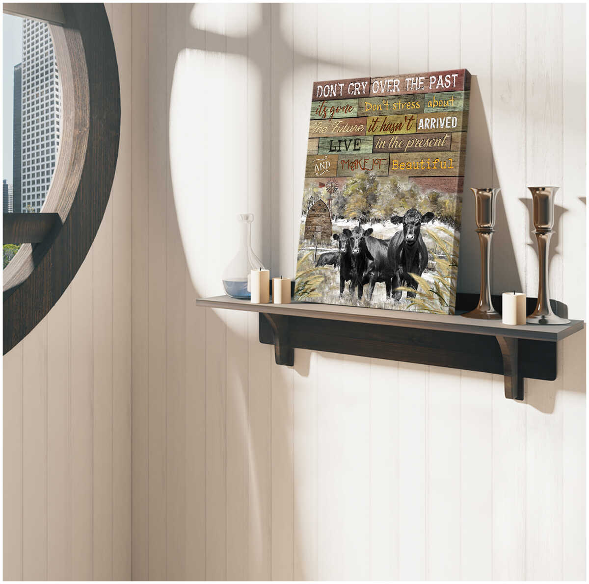 Farm-Angus-Cows-DonT-Cry-Over-The-Past-Canvas-Prints-Wall-Art-Decor Farm Angus Cows Don'T Cry Over The Past Canvas Prints Wall Art Decor