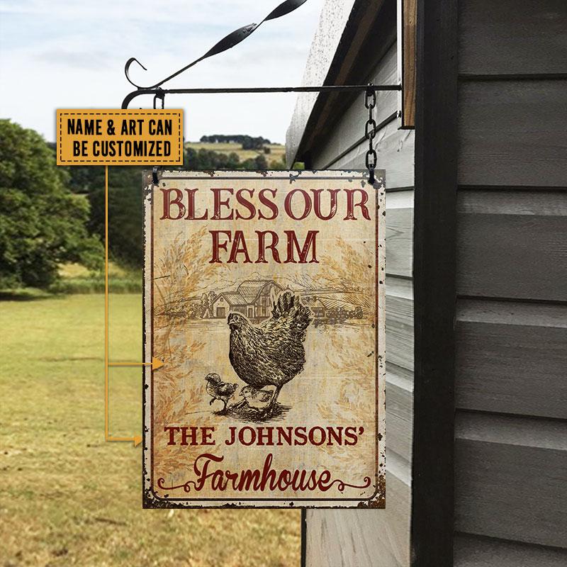 Farm Bless Our Farm, Farmer, Farmhouse Decor, Custom Classic Metal ...