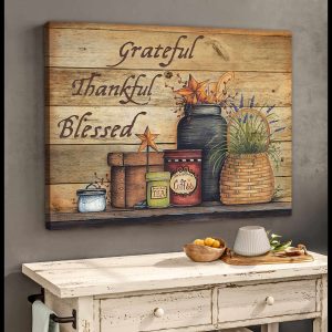 Farm Farmhouse Canvas Thankful Grateful Blessed At Wall Art Decor 2