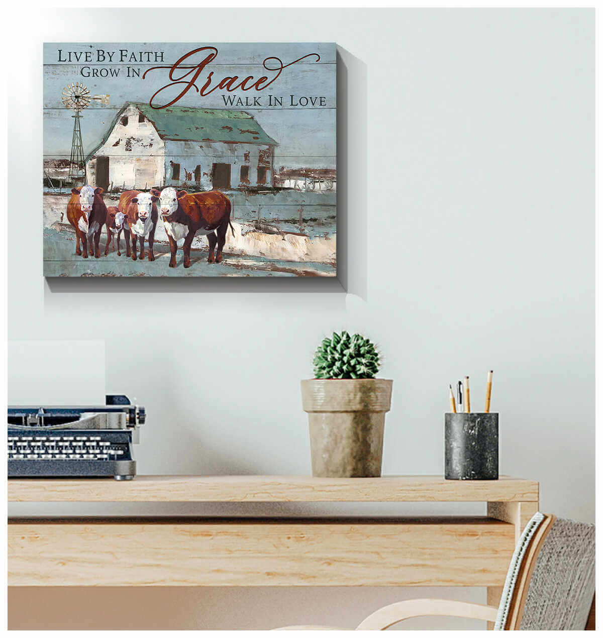 Farm-Farmhouse-Hereford-Cows-Canvas-Live-By-Faith-Wall-Art-Decor-3 Farm Farmhouse Hereford Cows Canvas Live By Faith Wall Art Decor 3