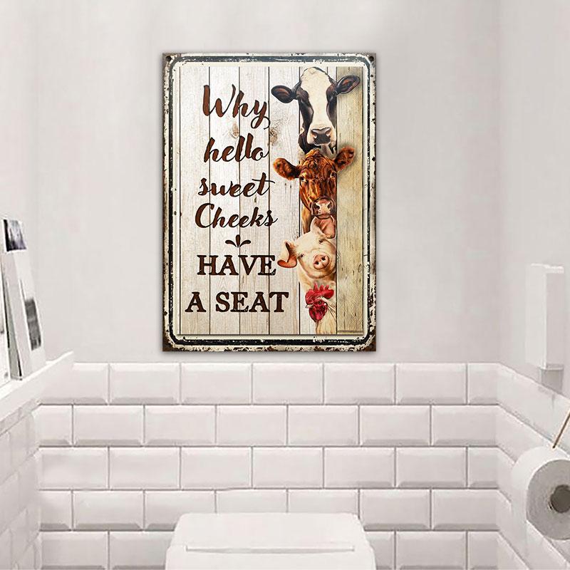 Farm-Hello-Sweet-Cheeks-Wood-Pattern-Restroom-Customized-Classic-Metal-Signs Farm Hello Sweet Cheeks Wood Pattern Restroom Customized Classic Metal Signs