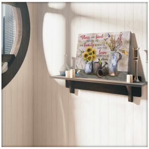 Farmhouse And Hummingbirds Canvas Bless The Food Before Us Wall Art Decor 3