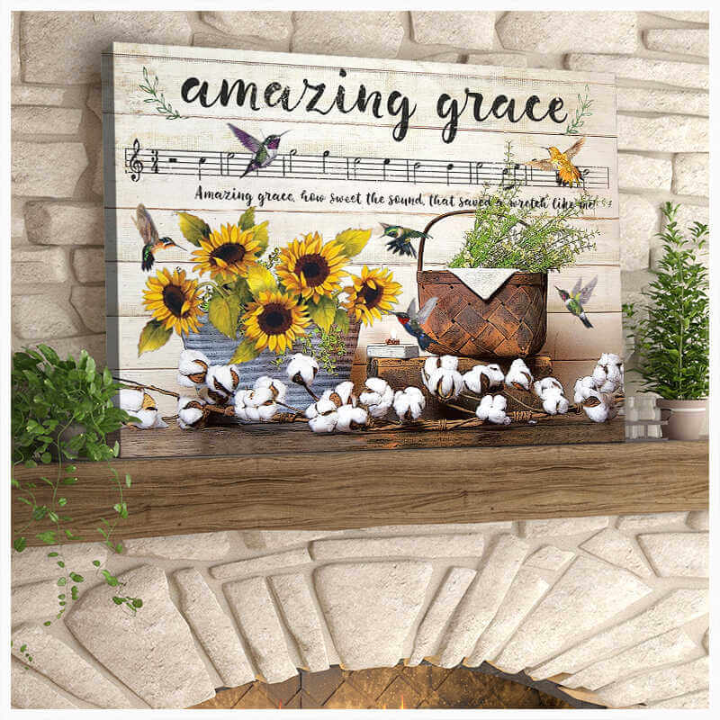 Farmhouse-Hummingbirds-Canvas-Amazing-Grace-Wall-Art-Decor-3 Farmhouse Hummingbirds Canvas Amazing Grace Wall Art Decor 3