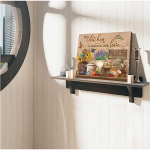 Farmhouse Kitchen And Hummingbird This Kitchen Is Seasoned With Love Canvas Prints Wall Art Decor 3