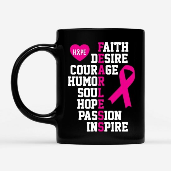 Fearless Breast Cancer Awareness Coffee Mug 1