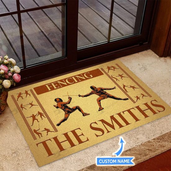 Fencing Personalized Custom Name Doormat Welcome Mat