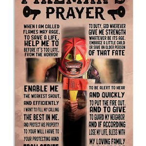 Firefighter Fireman's Prayer Canvas Prints Wall Art Decor