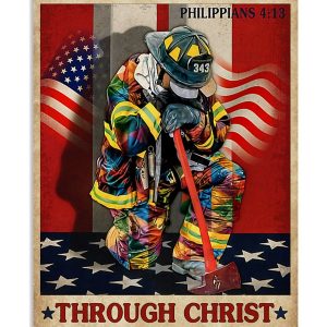 Firefighter I Can Do All Things Canvas Prints Wall Art Decor