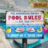 Flamingo Swimming Pool Jump In Have Fun Custom Classic Metal Signs