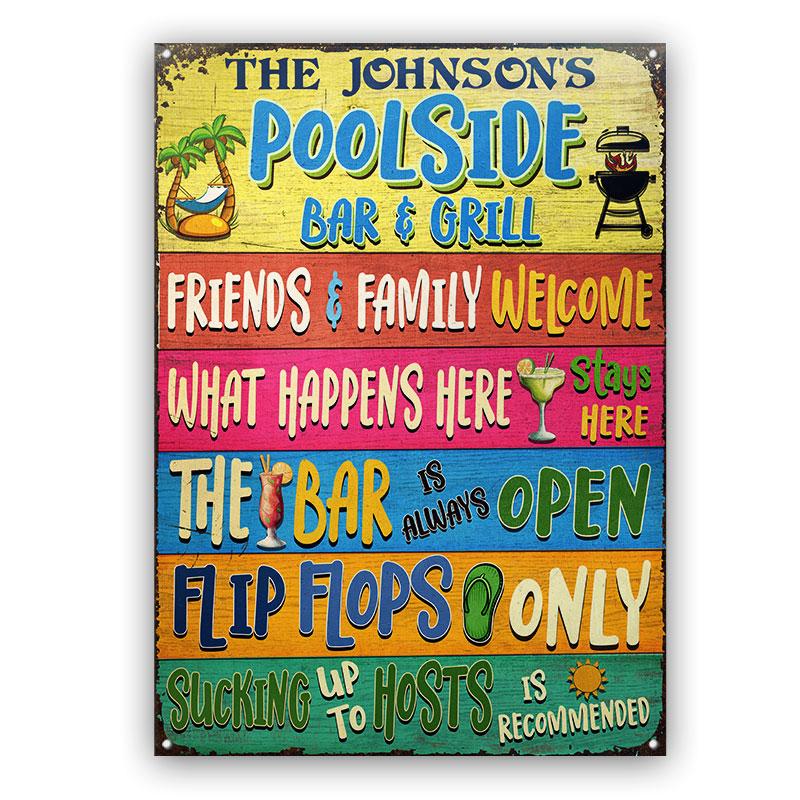 Flip Flops Only - Swimming Pool Decor - Personalized Custom Classic Metal Signs