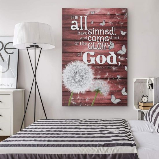 For All Have Sinned Kjv Romans 3:23 Bible Verse Wall Art Canvas