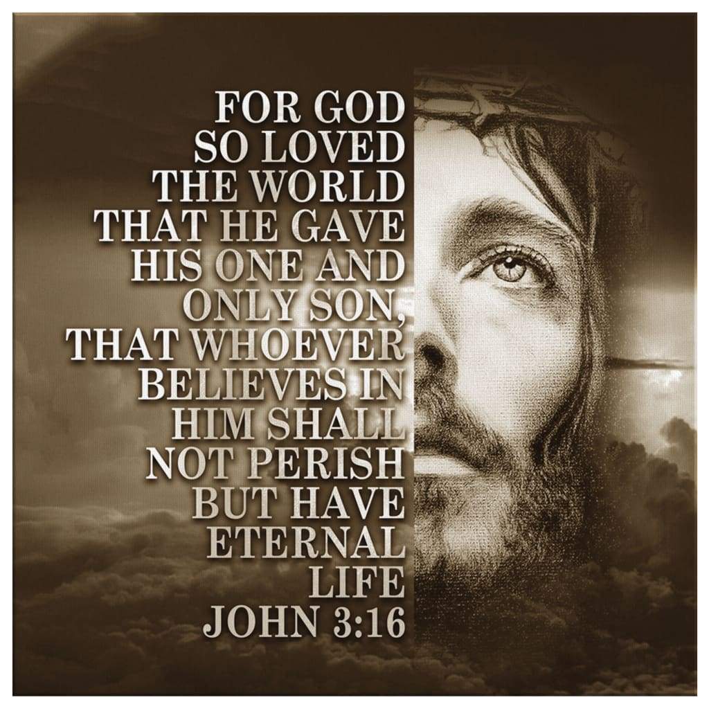 For God So Loved The World John 316 Bible Verse Wall Art Canvas Print 2168