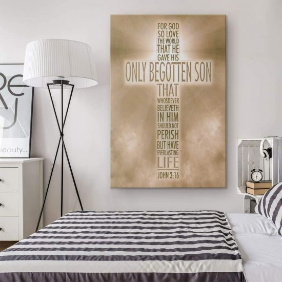 For God So Loved The World John 316 Kjv Canvas Print Bible Verse Wall Art Teehall Live 2176