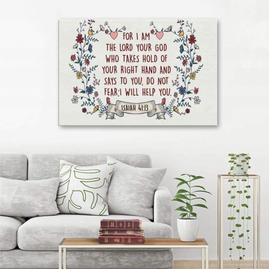 For I Am The Lord Your God Isaiah 41:13 Bible Verse Wall Art Canvas ...