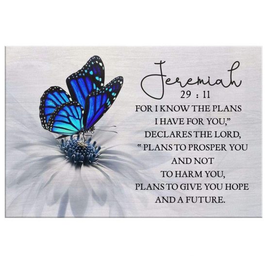 For I Know The Plans I Have For You Jeremiah 2911 Butterfly Wall Art Canvas 2