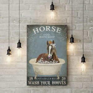 Funny Bathroom Horse Canvas