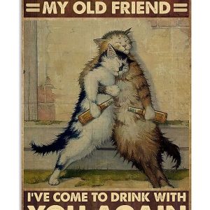 Funny Cat Drinking Beer Canvas. Gift Ideas For Cat Lovers