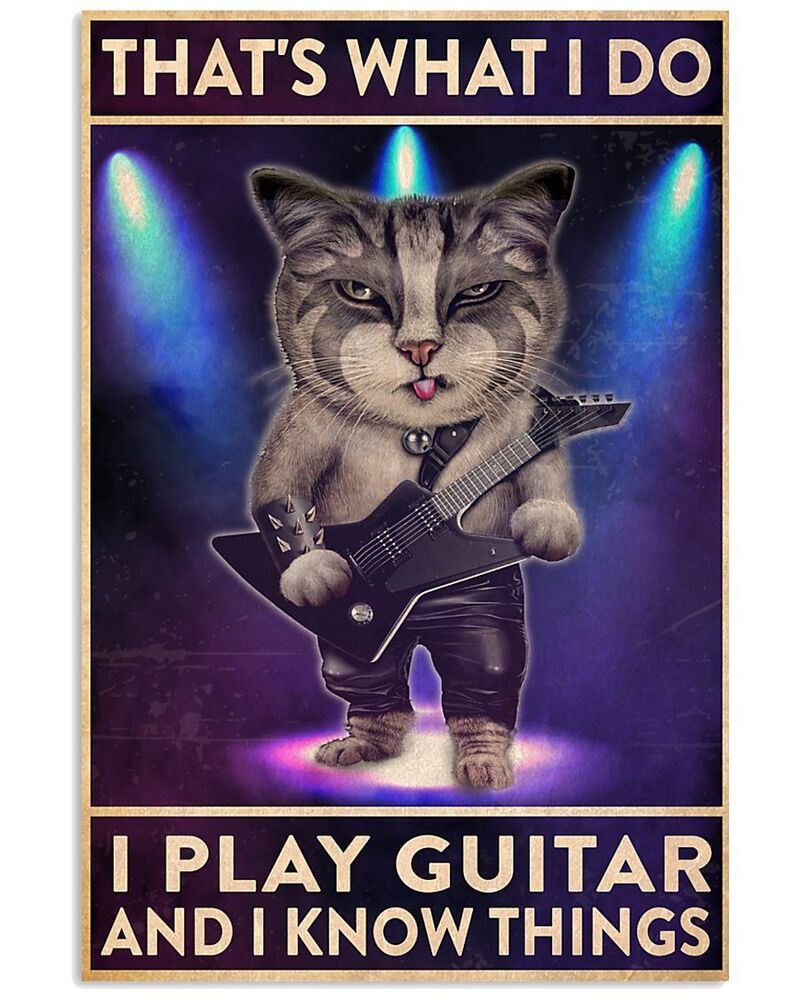 Funny Cat Playing Guitar That's What I Do