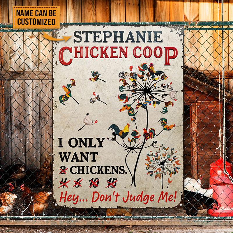 Funny Chicken Sign Don't Judge Me Custom Classic Metal Signs